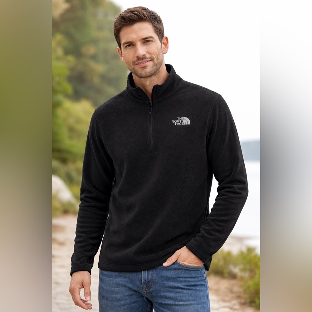 The North Face Black Quarter-Zip Fleece Pullover | Classic Logo